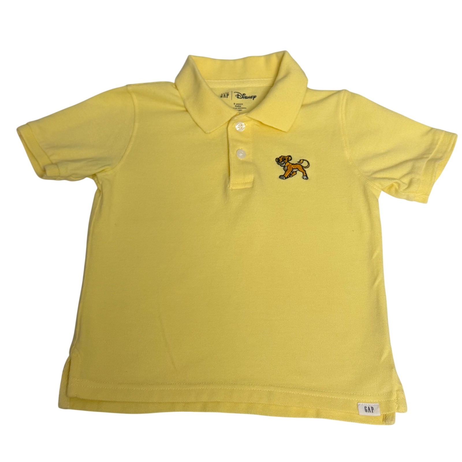 Gap Disney Baby Simba Lion King Yellow Pique Polo Shirt Toddler Size 3 Years